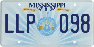MS license plate LLP098