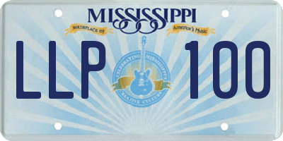 MS license plate LLP100