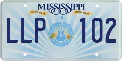 MS license plate LLP102