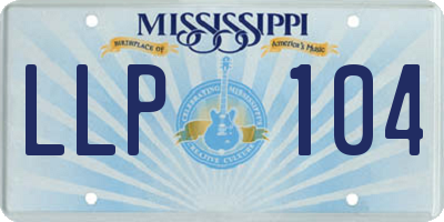 MS license plate LLP104