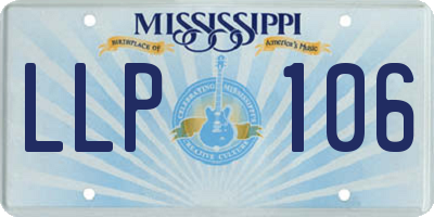 MS license plate LLP106
