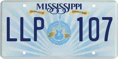 MS license plate LLP107