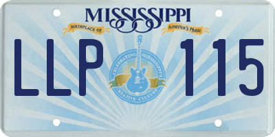 MS license plate LLP115
