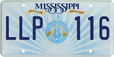 MS license plate LLP116