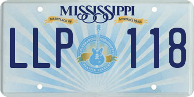 MS license plate LLP118