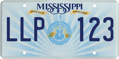 MS license plate LLP123