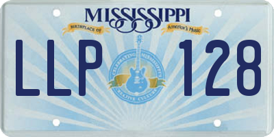 MS license plate LLP128