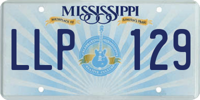 MS license plate LLP129