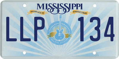 MS license plate LLP134