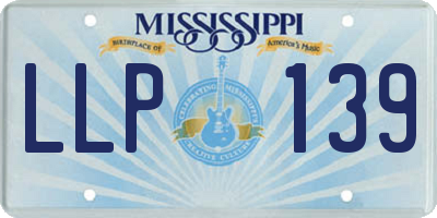 MS license plate LLP139