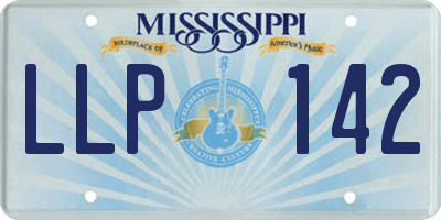 MS license plate LLP142