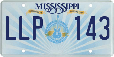 MS license plate LLP143
