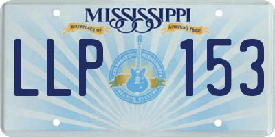 MS license plate LLP153