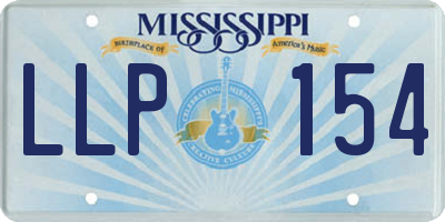 MS license plate LLP154