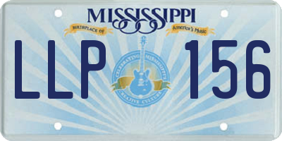 MS license plate LLP156