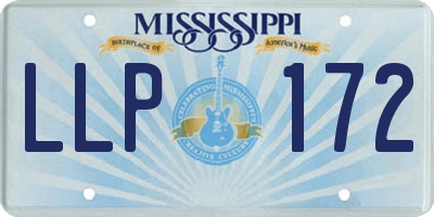 MS license plate LLP172