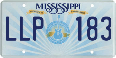 MS license plate LLP183