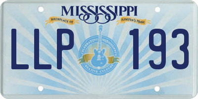 MS license plate LLP193