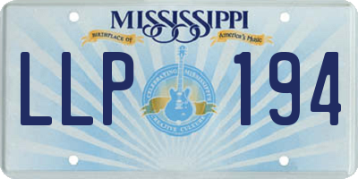 MS license plate LLP194