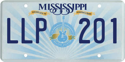 MS license plate LLP201