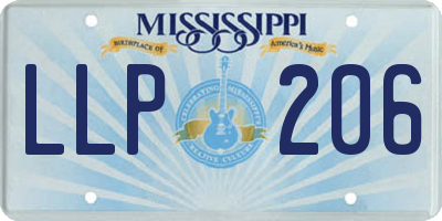 MS license plate LLP206