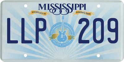MS license plate LLP209