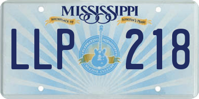 MS license plate LLP218