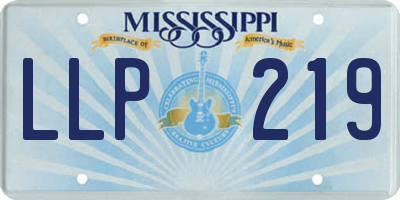 MS license plate LLP219
