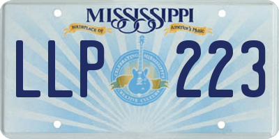MS license plate LLP223