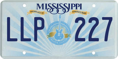 MS license plate LLP227