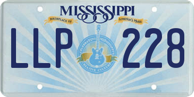 MS license plate LLP228