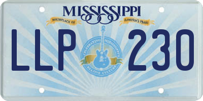 MS license plate LLP230