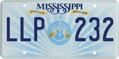 MS license plate LLP232