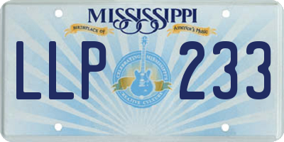 MS license plate LLP233