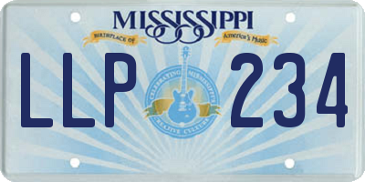 MS license plate LLP234