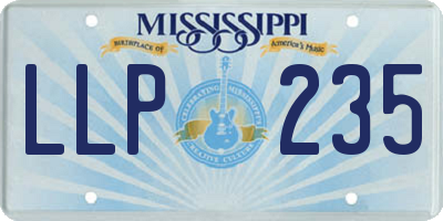 MS license plate LLP235