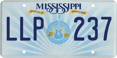 MS license plate LLP237
