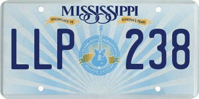 MS license plate LLP238