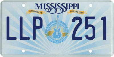 MS license plate LLP251