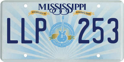 MS license plate LLP253