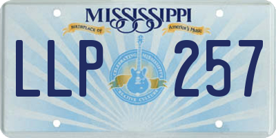 MS license plate LLP257
