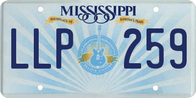 MS license plate LLP259