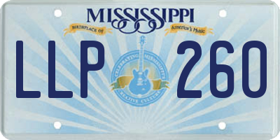 MS license plate LLP260