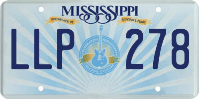 MS license plate LLP278