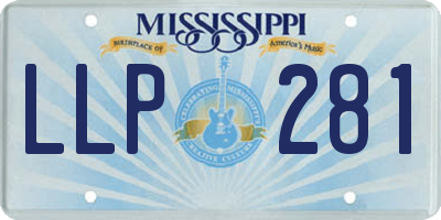 MS license plate LLP281