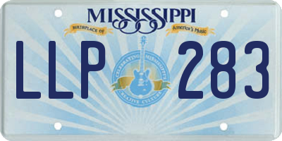 MS license plate LLP283