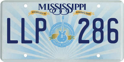 MS license plate LLP286
