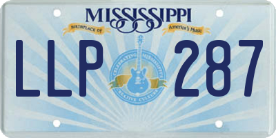 MS license plate LLP287