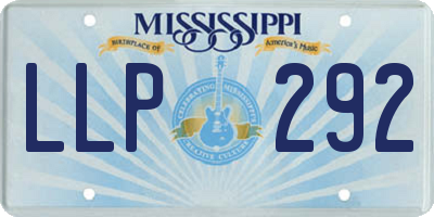MS license plate LLP292