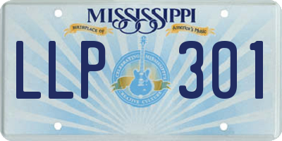 MS license plate LLP301